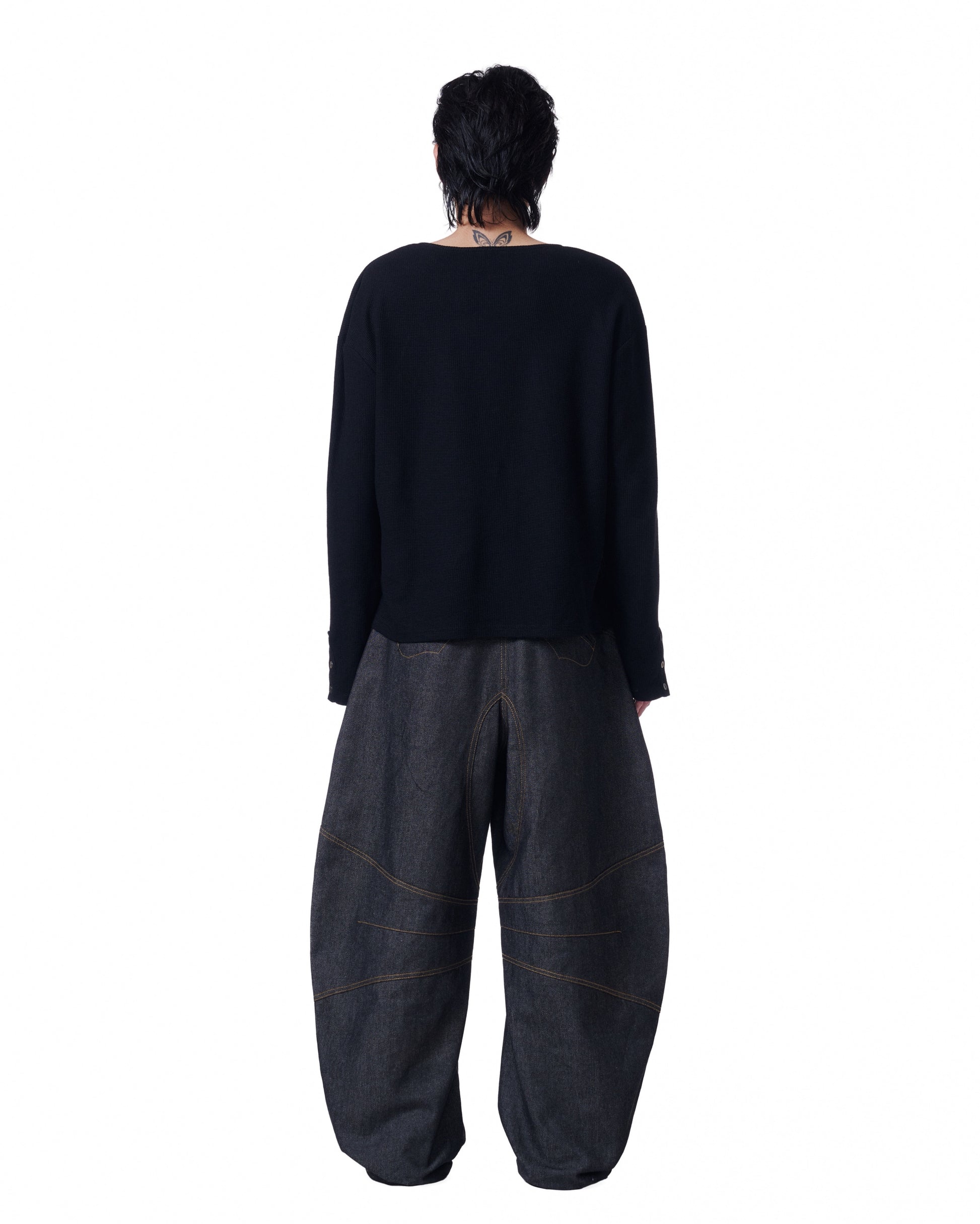 Henley Long Sleeve Oversized (Black) *BACKORDER