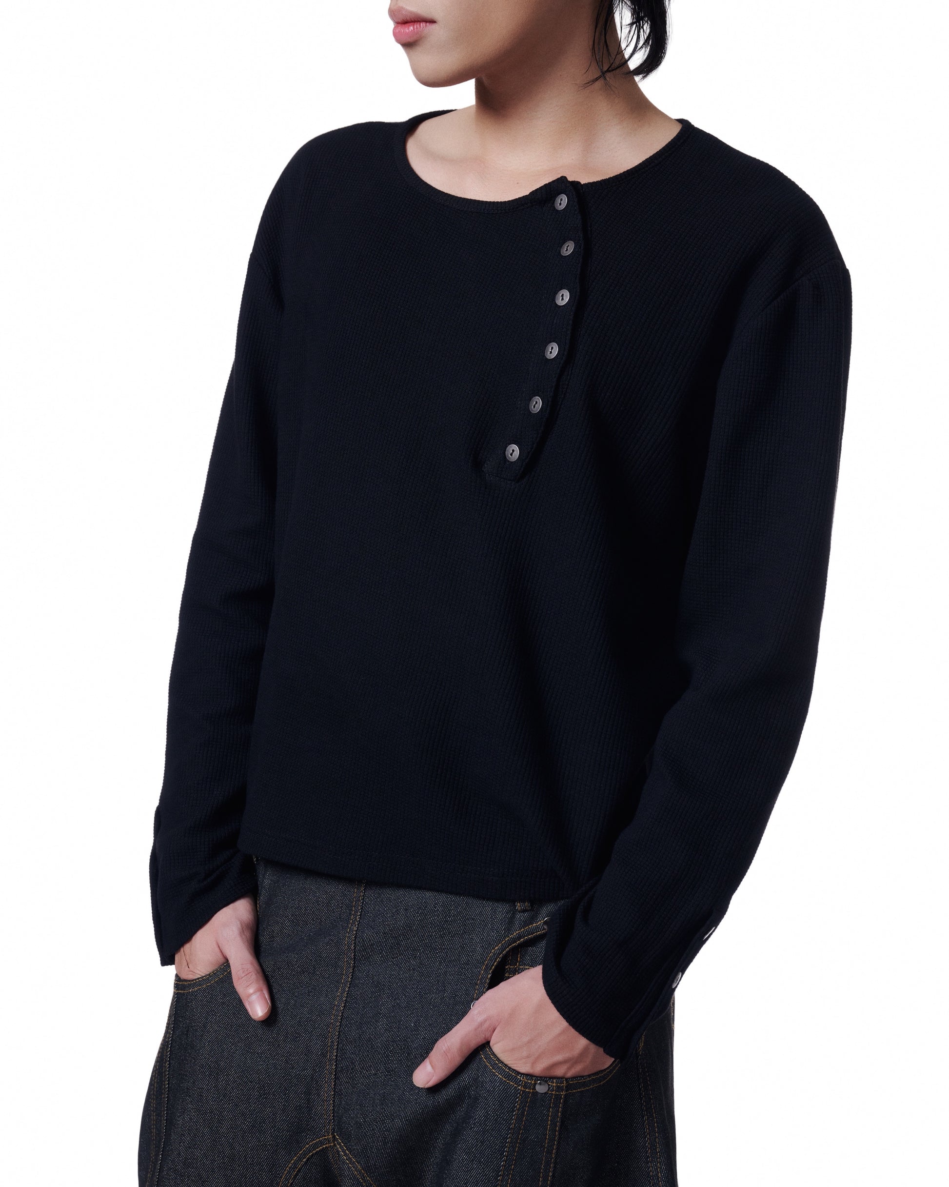 Henley Crop (Black) *BACKORDER