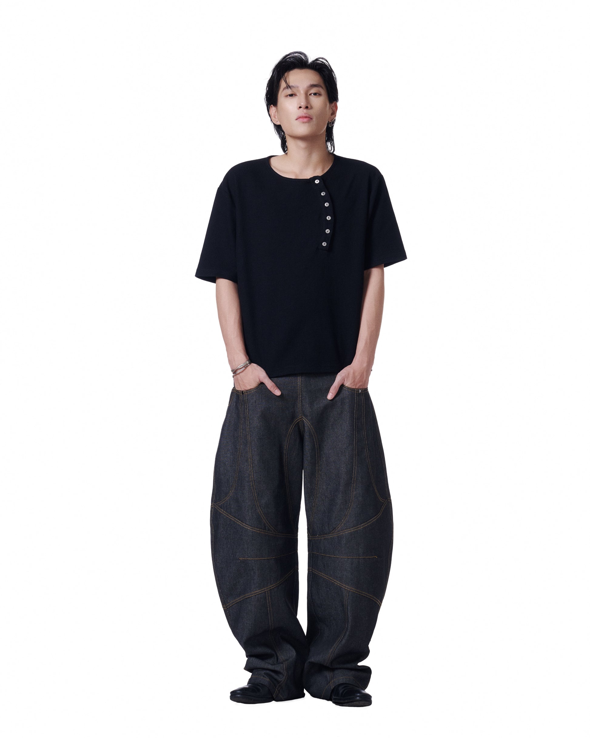 Button Engineered Jeans