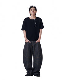 Button Engineered Jeans