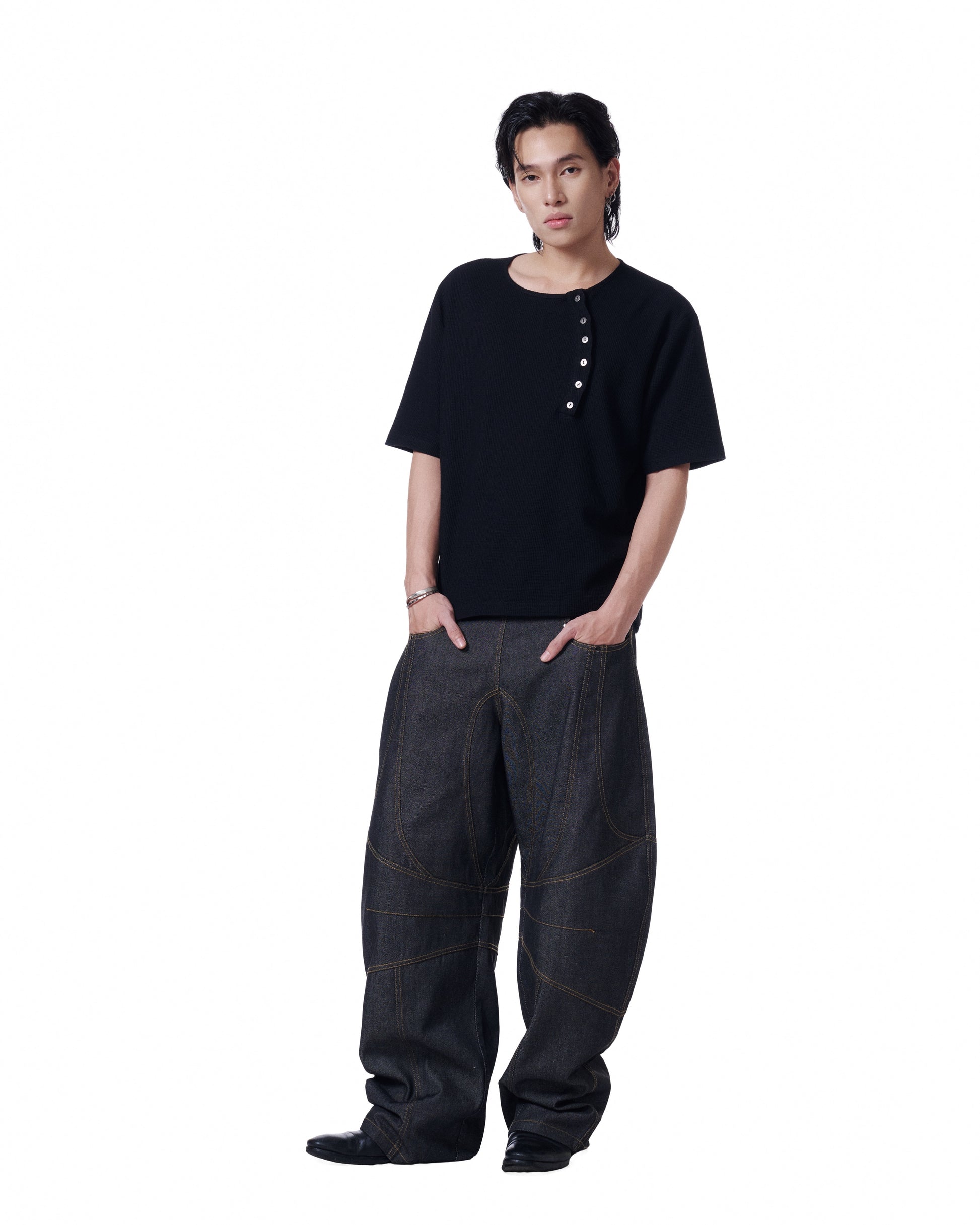 Henley Short Sleeve (Black) *BACKORDER