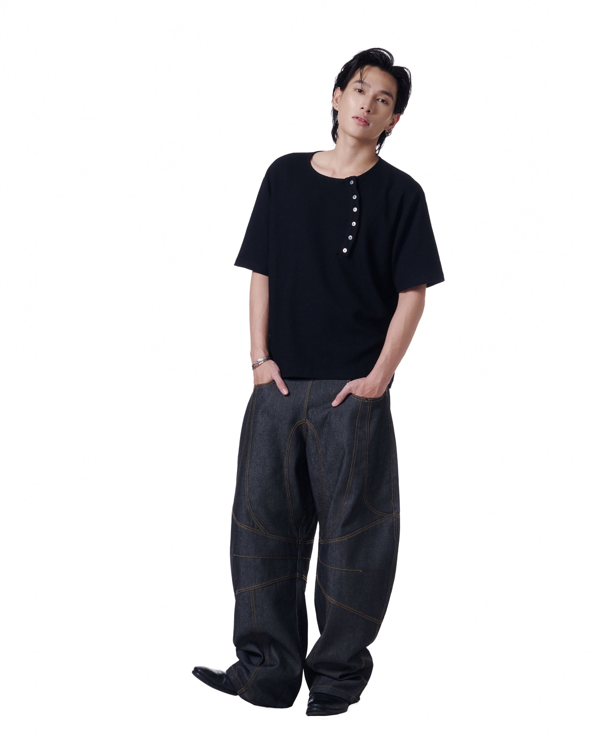 Henley Short Sleeve (Black) *BACKORDER