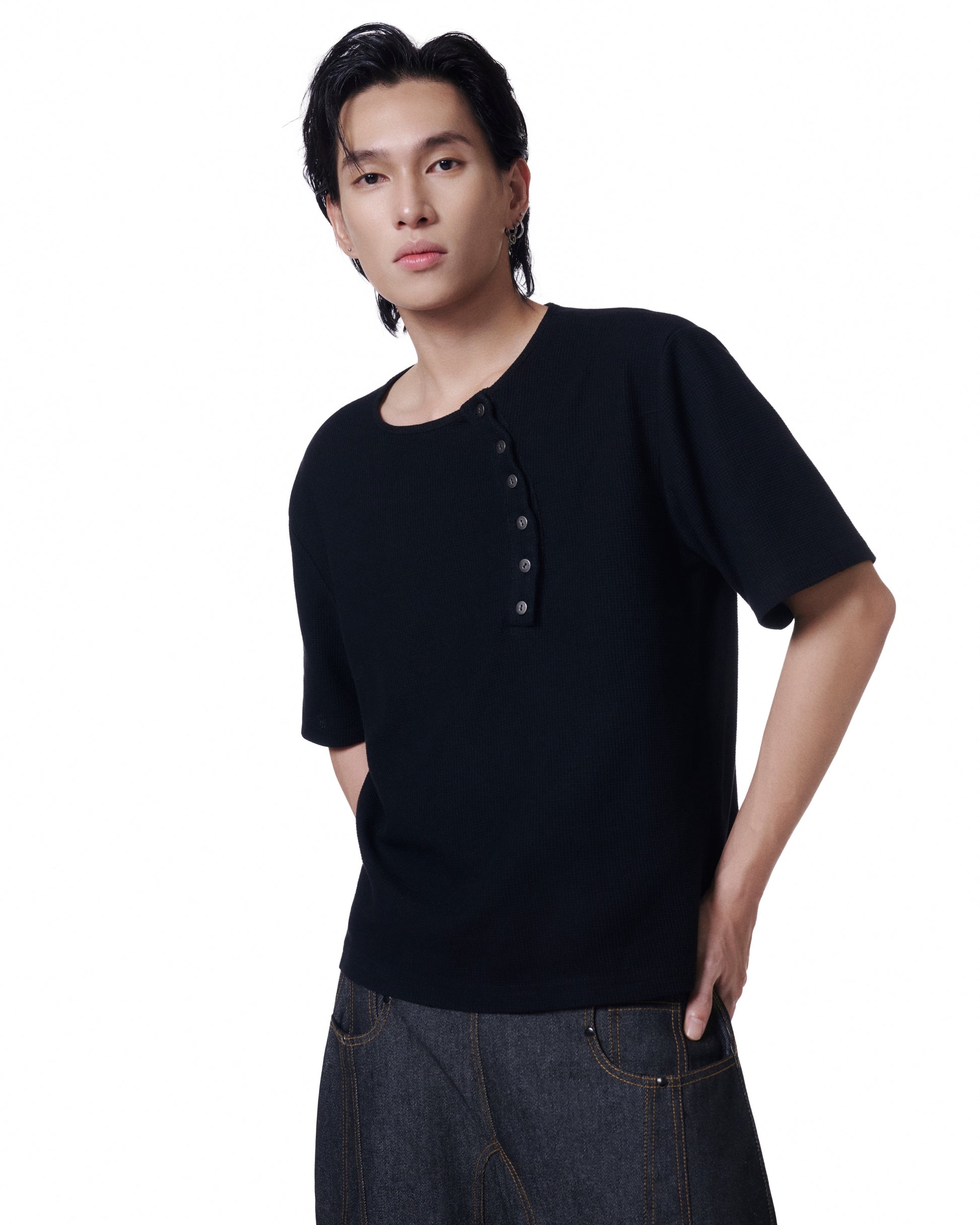 Henley Short Sleeve (Black) *BACKORDER