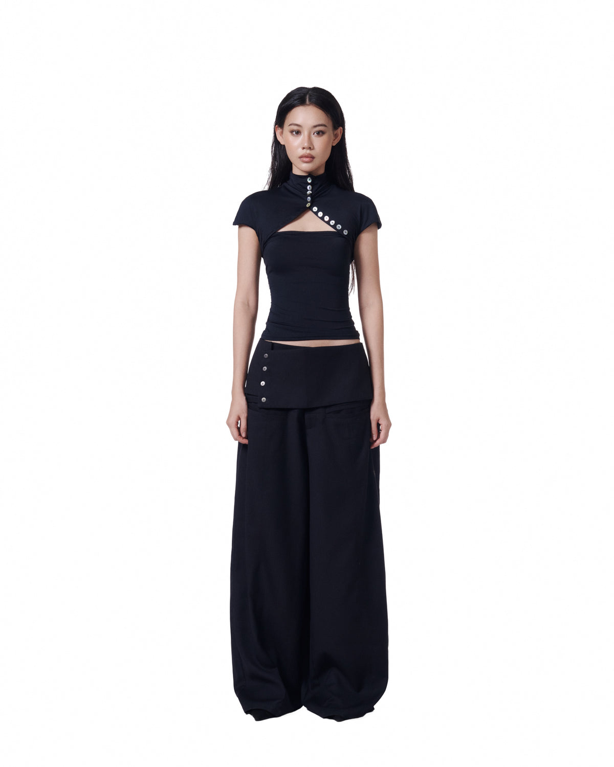Shell Apparels Shell Fitted Top (Black) – Plop Apparels