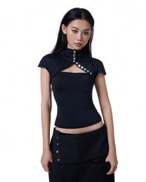 Shell Fitted Top (Black)