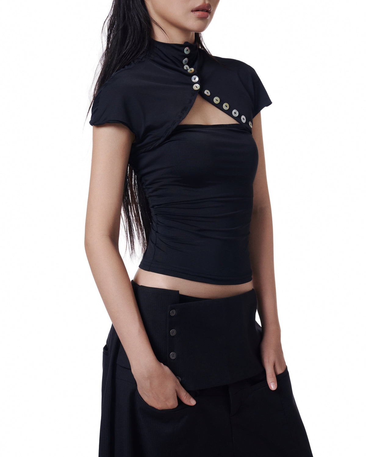 Shell Apparels Shell Fitted Top (Black) (3rd Restock) – Plop Apparels