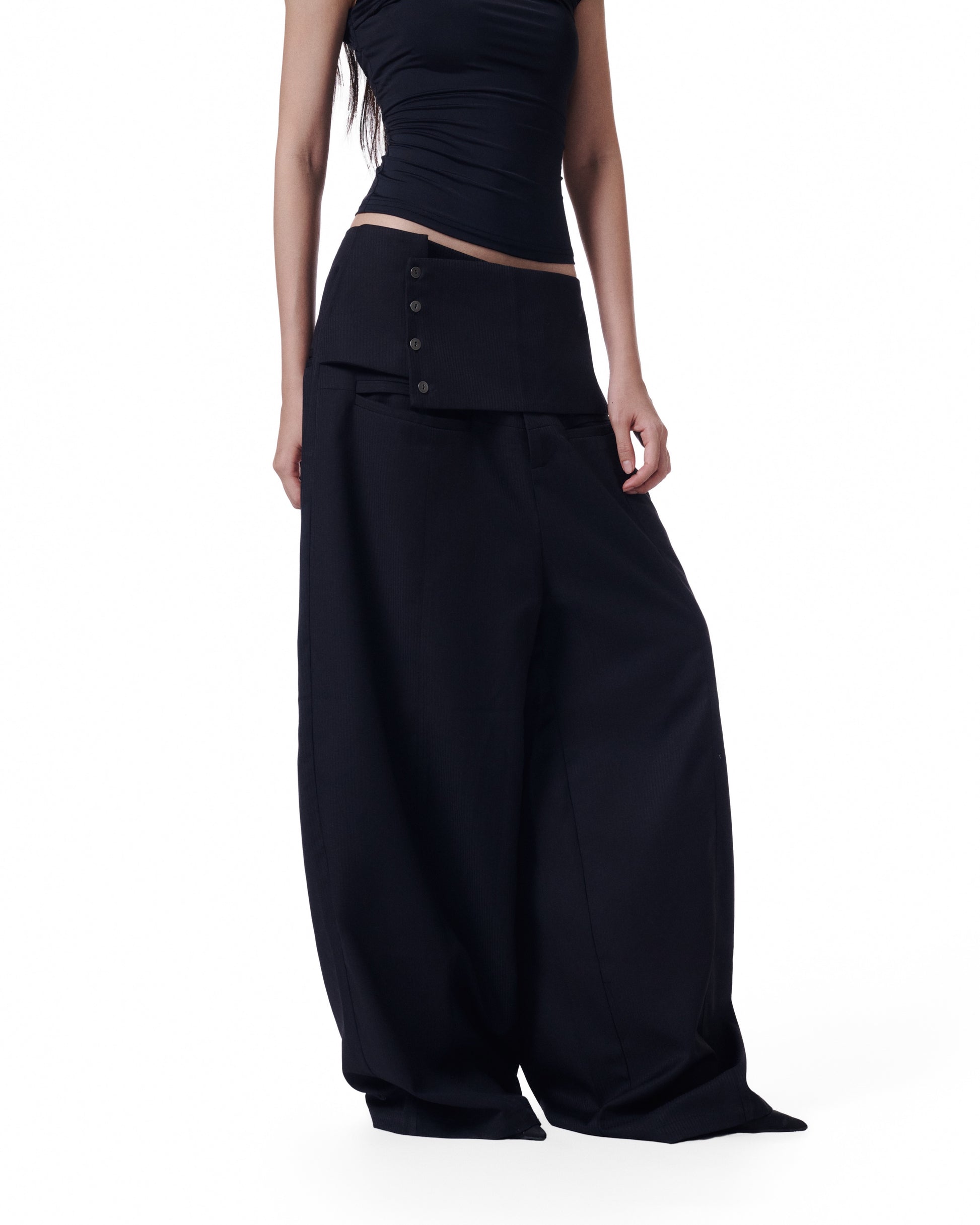 Wrapped Pinstripe Pants