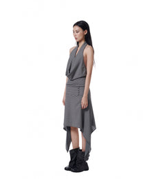 Pinstripe Halter Drape Top