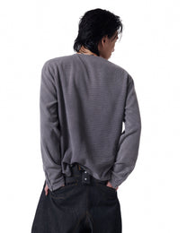 Henley Long Sleeve Oversized (Charcoal)