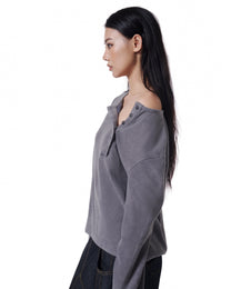 Henley Crop (Charcoal)