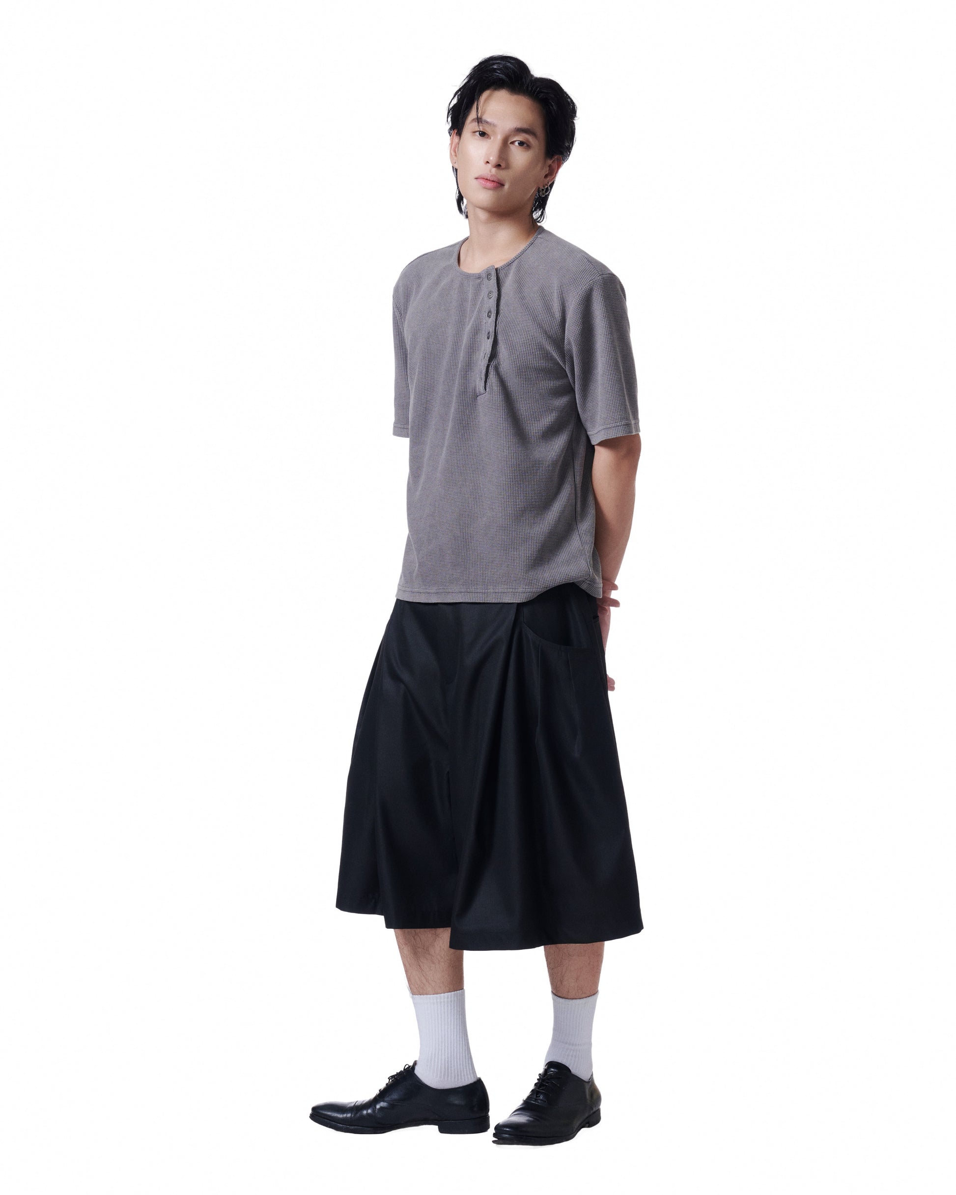 Henley Short Sleeve (Charcoal)