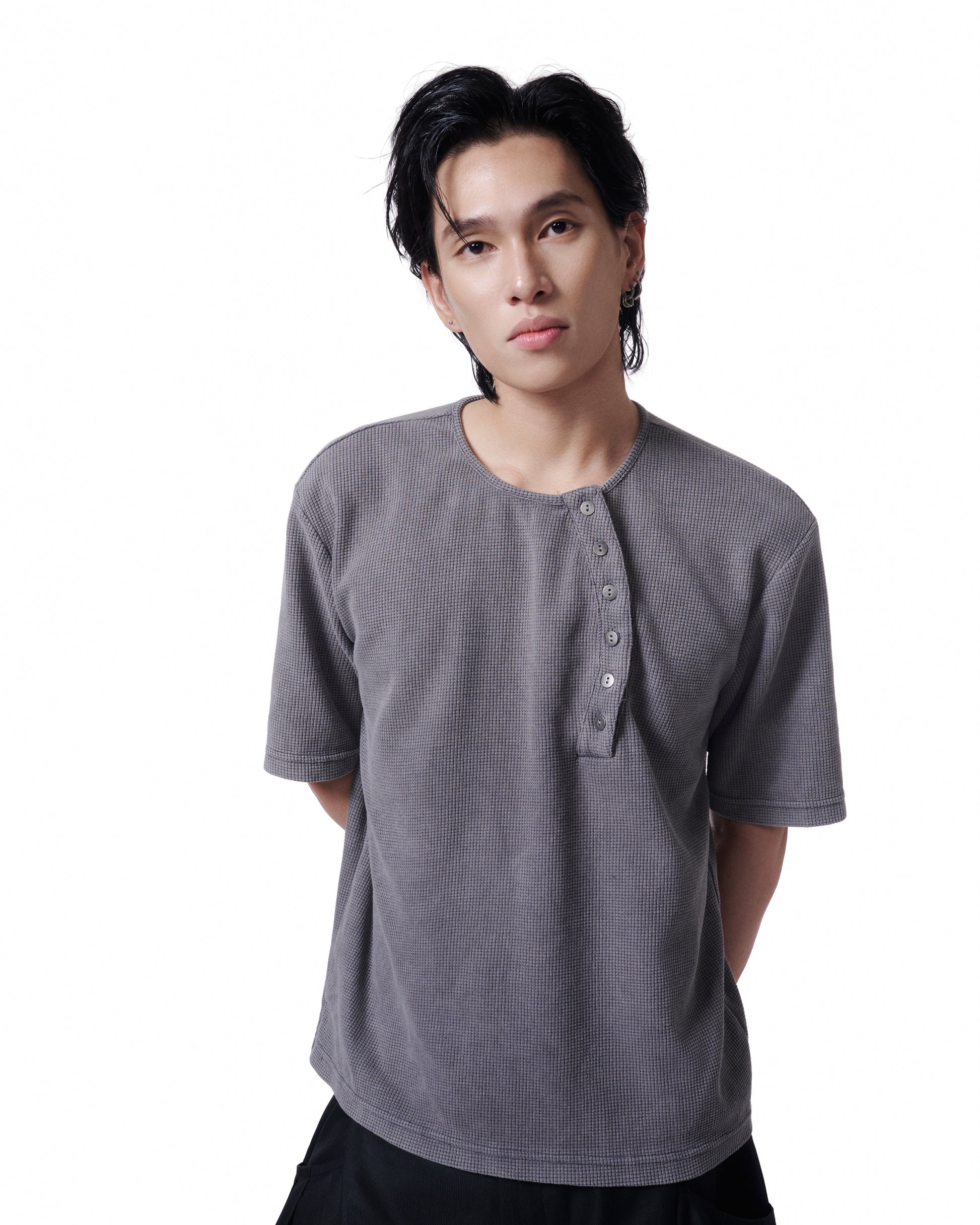 Henley Short Sleeve (Charcoal)