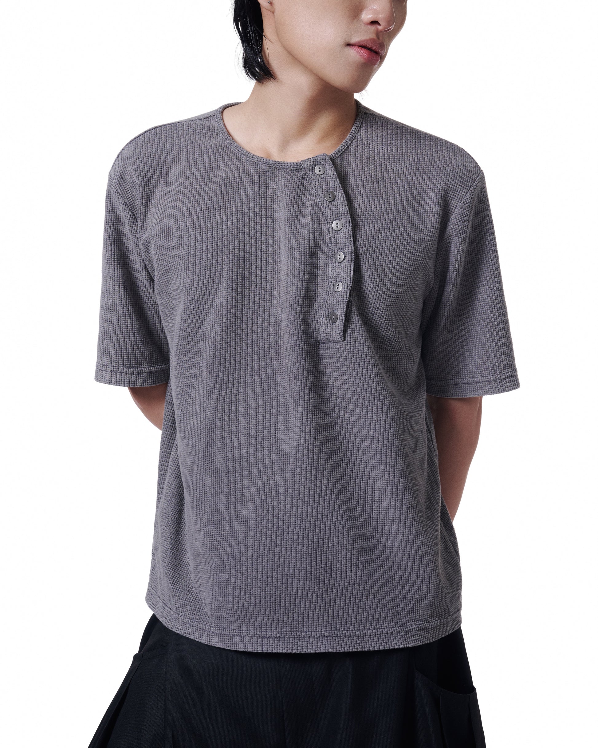 Henley Short Sleeve (Charcoal)