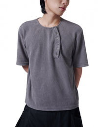 Henley Short Sleeve (Charcoal)