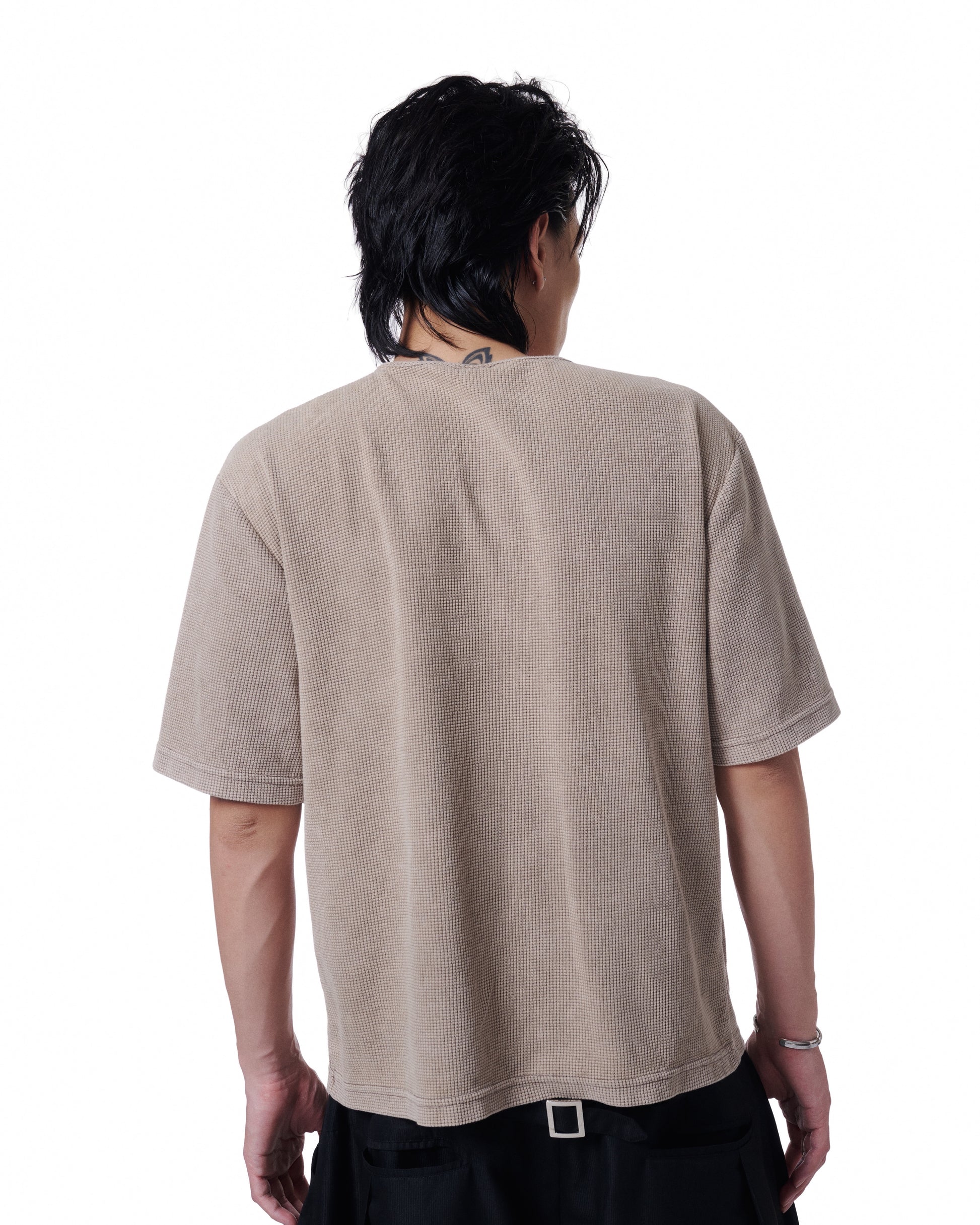 Henley Short Sleeve (Sand Cream)