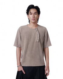 Henley Short Sleeve (Sand Cream)
