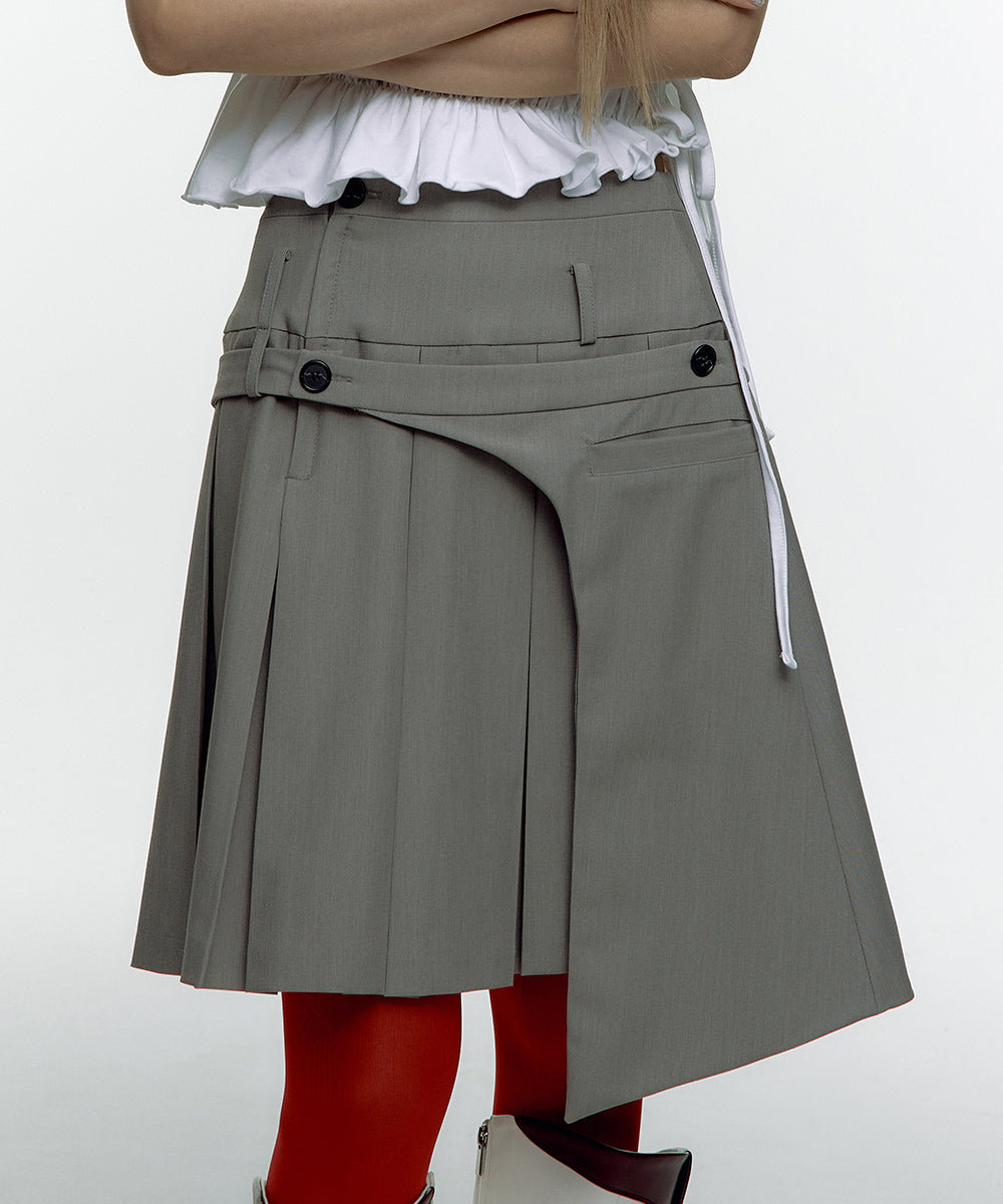 Apron Pleats Skirt