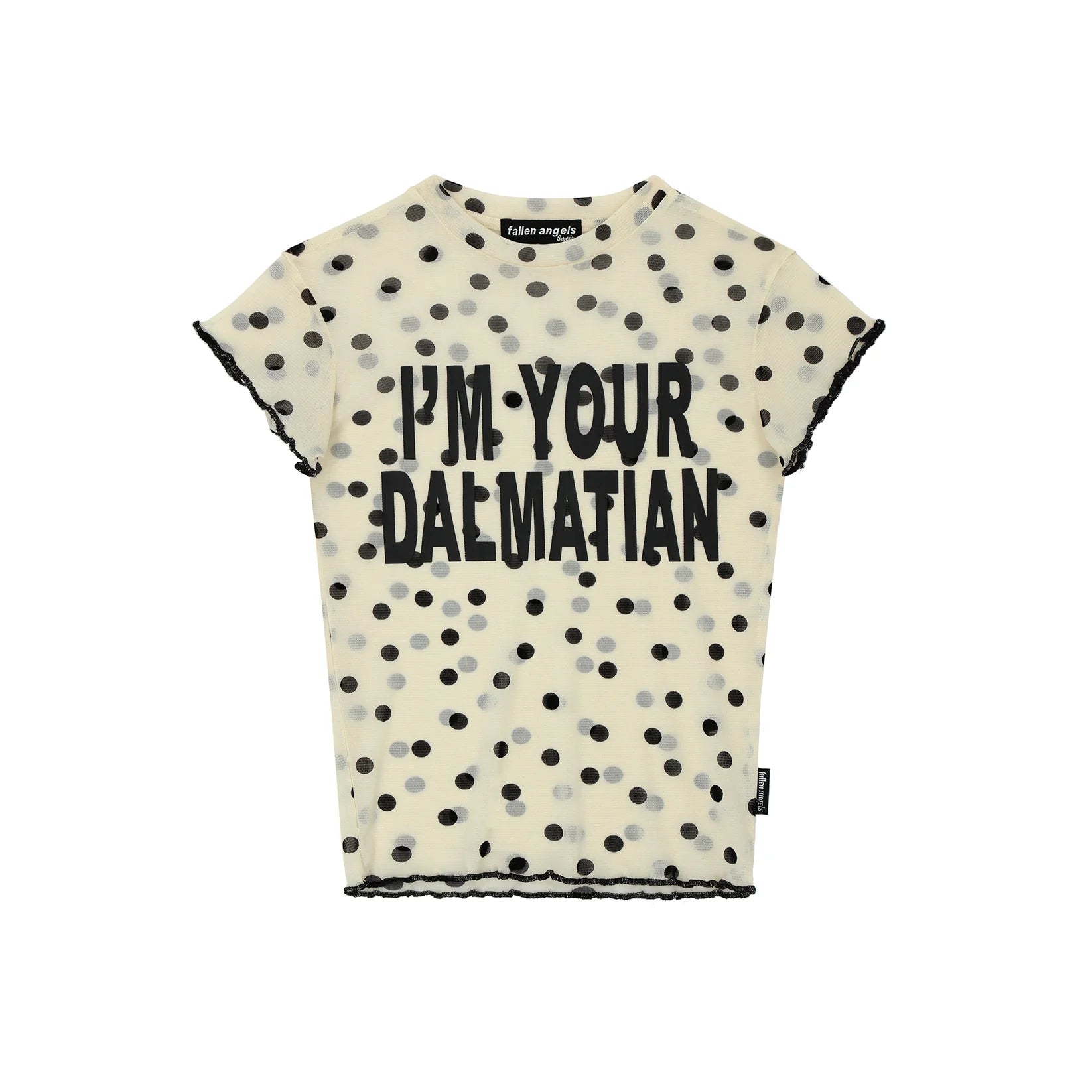 Polka Dot Mesh Top (White)