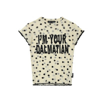 Polka Dot Mesh Top (White)