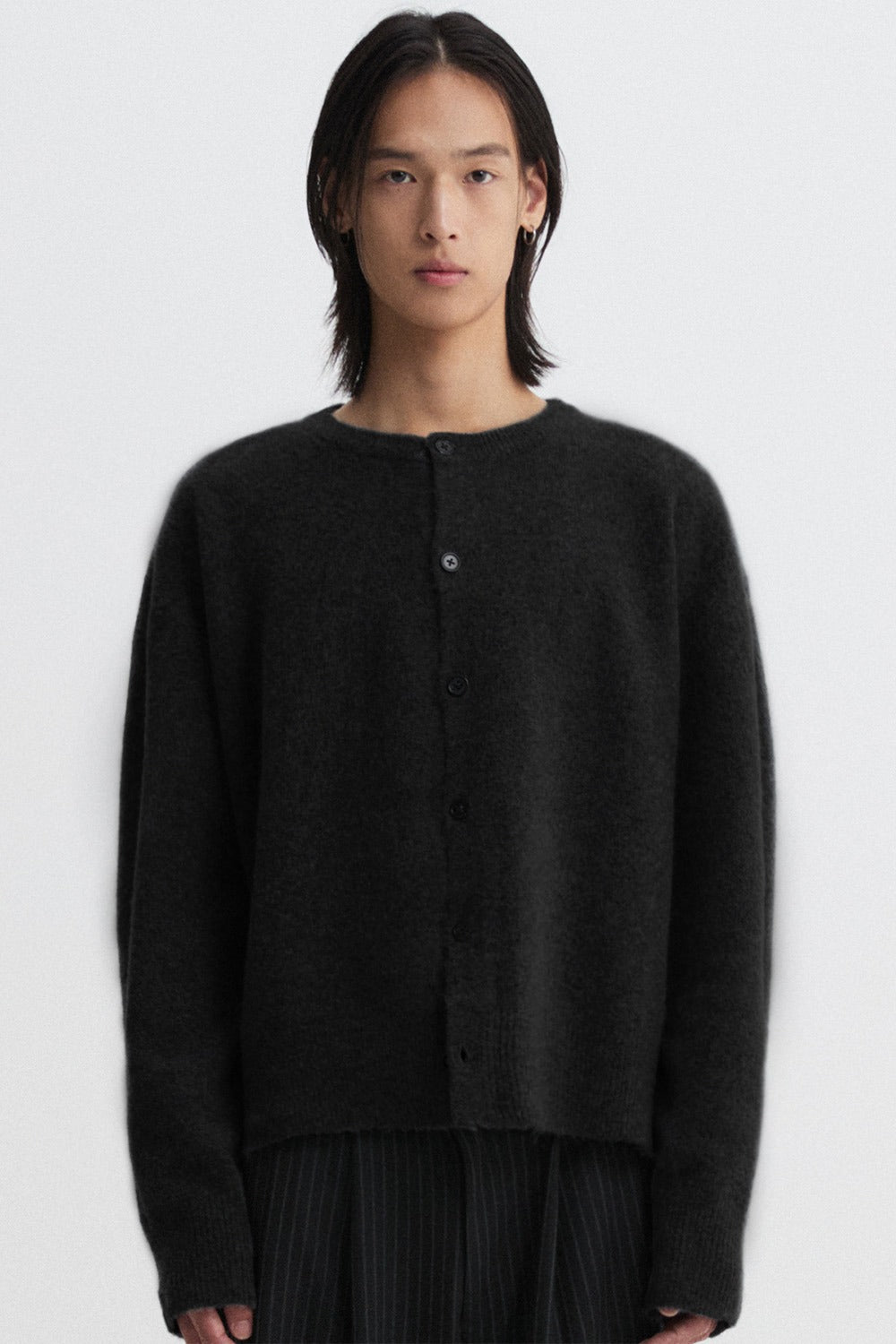 Legacy Round Crop  Cardigan (Black)