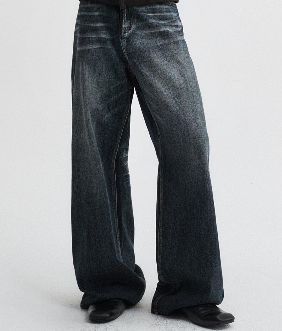 Legacy Wide Denim Pants (Dark Blue)