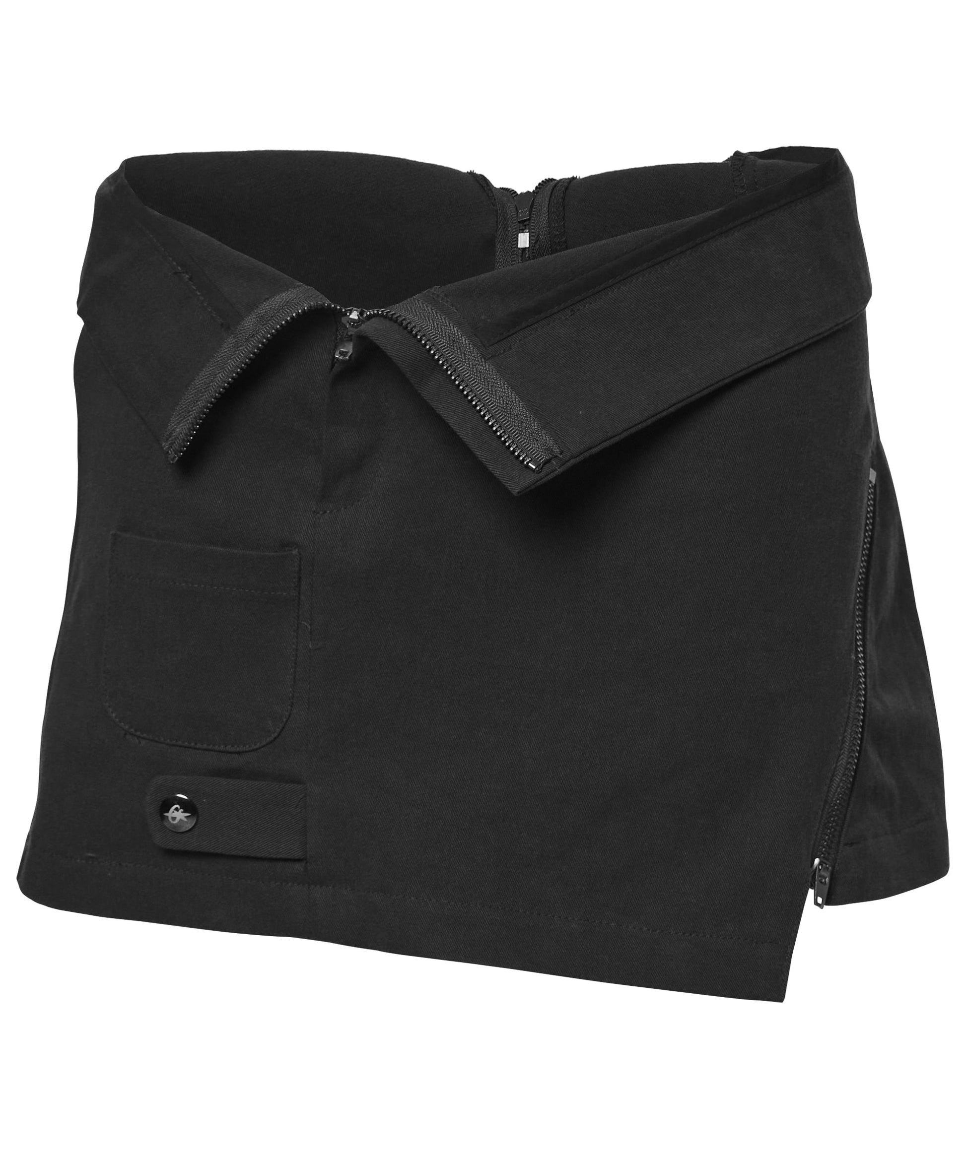 Asymmetrical Folded Skirt (Black)