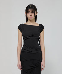 Layered Bustier T-Shirt (Black)