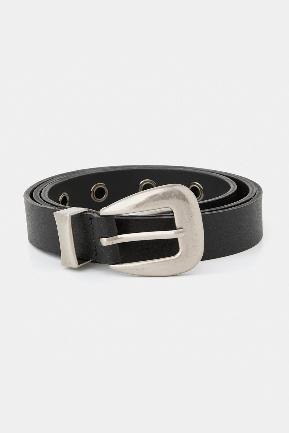 Cowhide Eyelet Belt Black