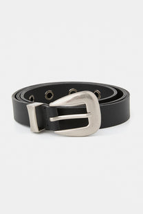 Cowhide Eyelet Belt Black