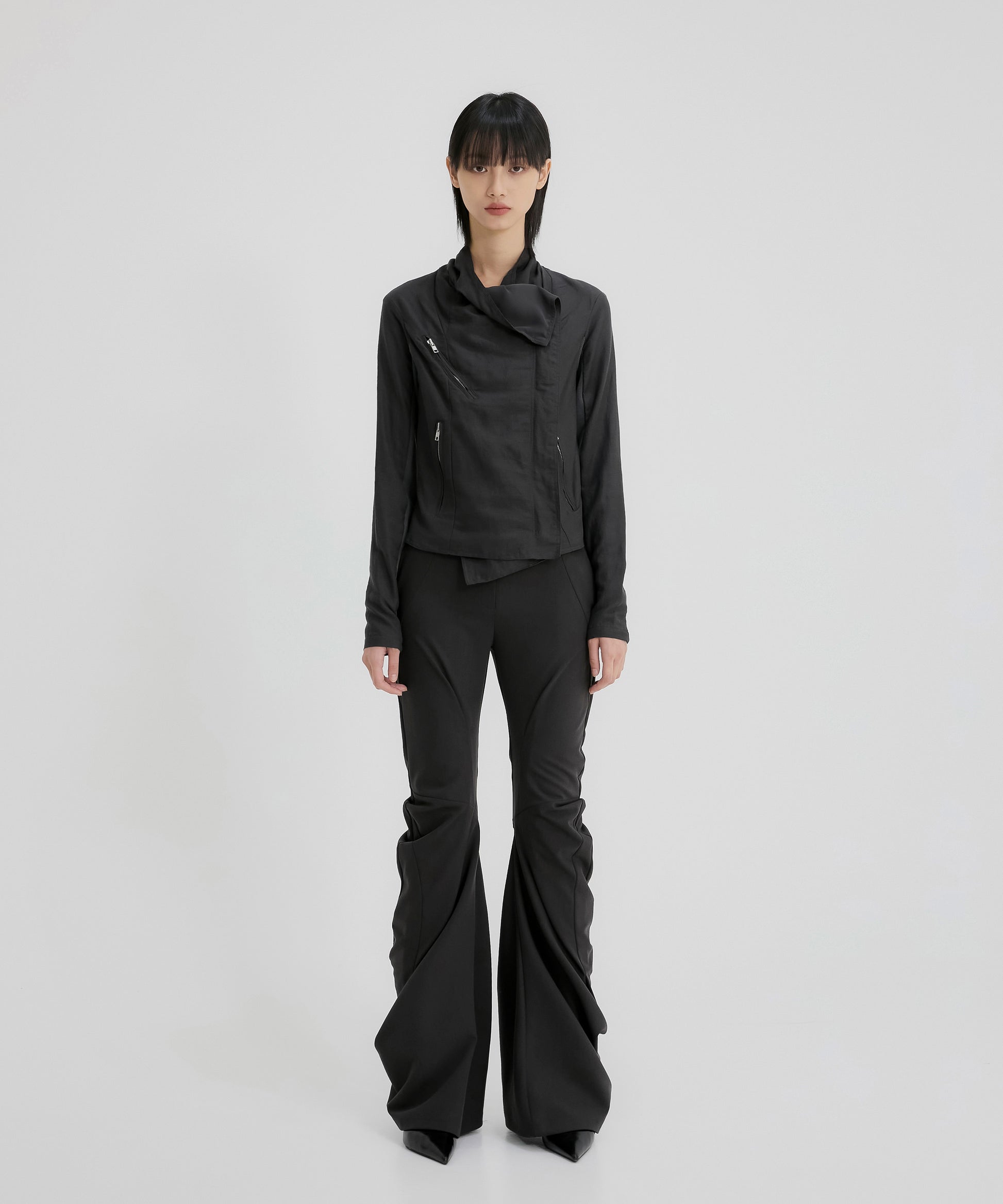 Asymmetrical Biker Jacket (Black)