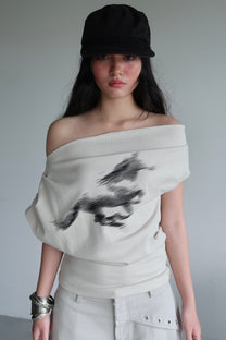 Horse Tee Beige