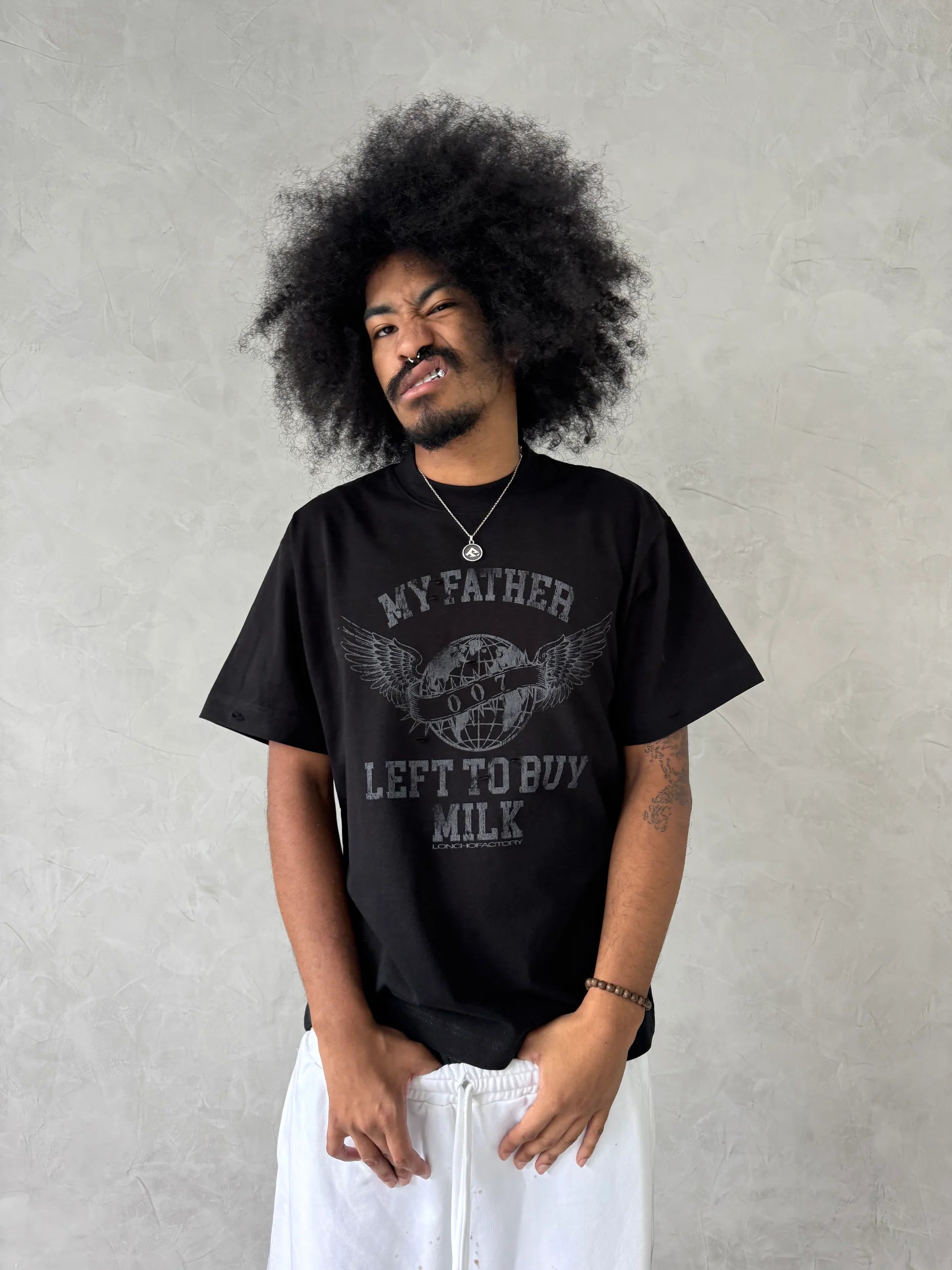 "My dad left to buy milk" Vintage Tee