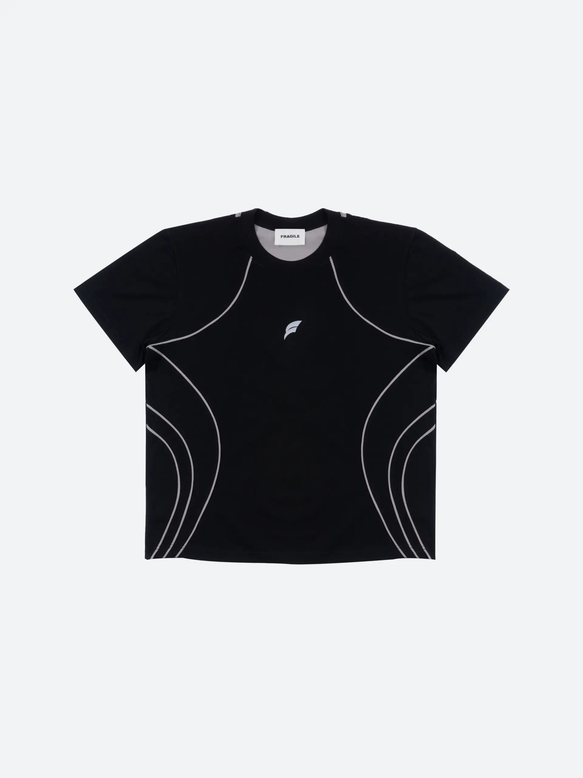 FRAGILE® Black Paneled T-Shirt