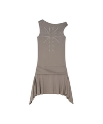 Asymmetric Stud Onepiece (Warm Gray)