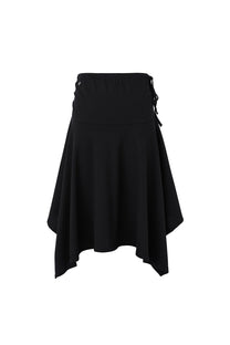 W - Asymmetric Shorts Skirt (Black)