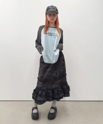 Camo Volume Skirt [Charcoal]