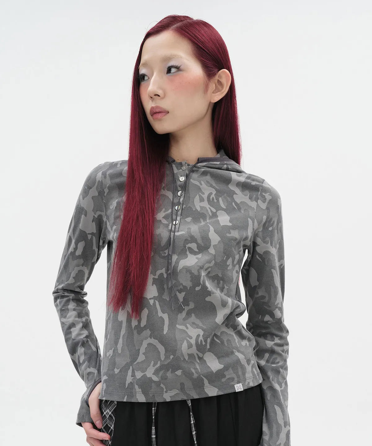 Camo Slim Hoodie [Charcoal]