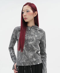 Camo Slim Hoodie [Charcoal]