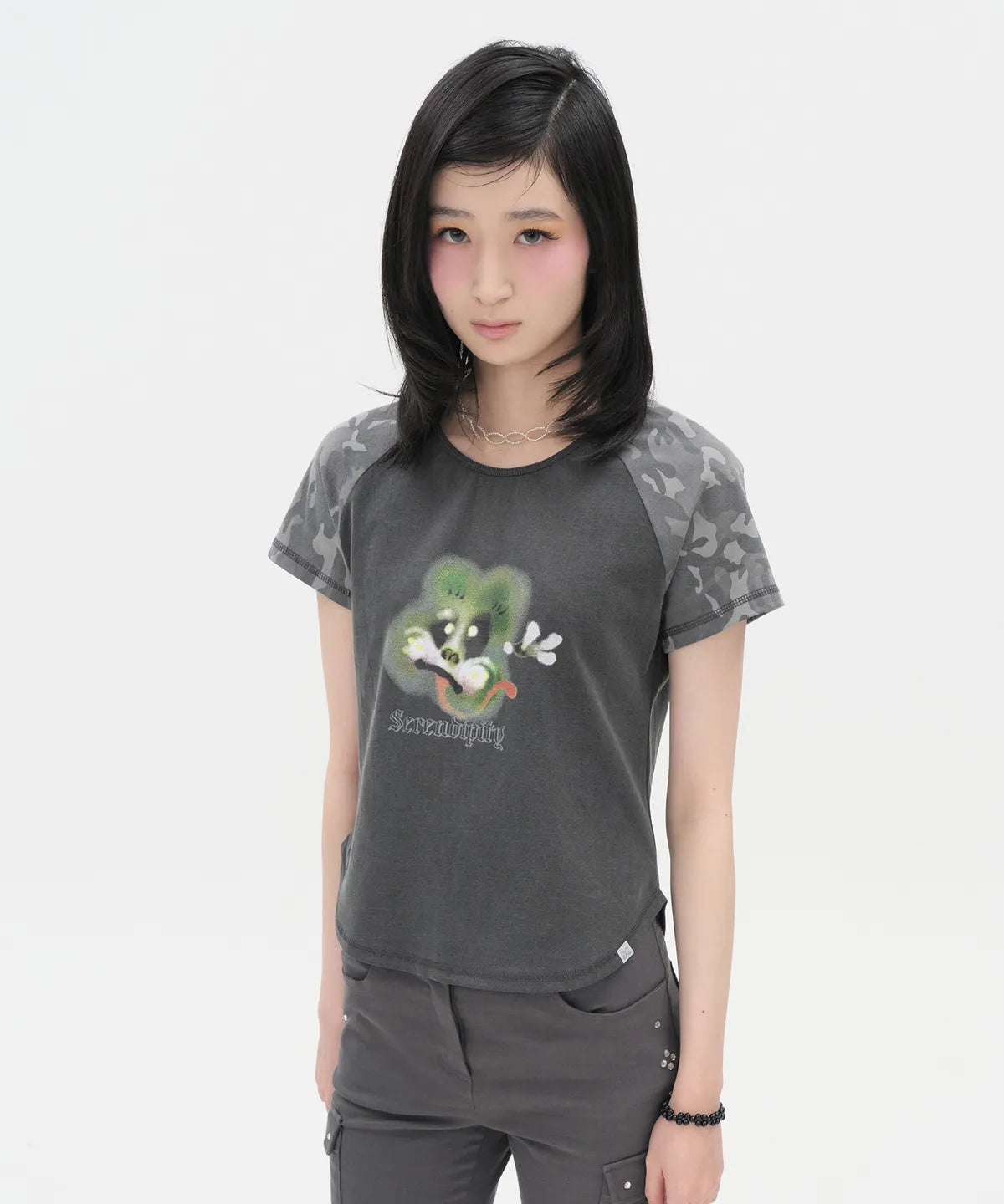 Froggy Raglan Top [Charcoal]