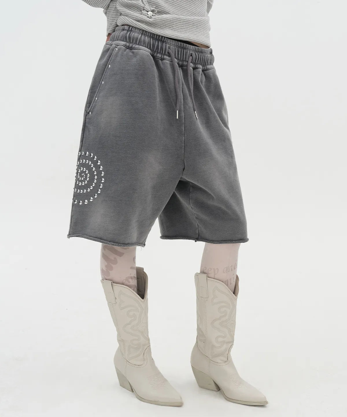 Washed Hotfix Shorts [Charcoal]