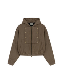 Hooded Work Jacket (Dark Brown)