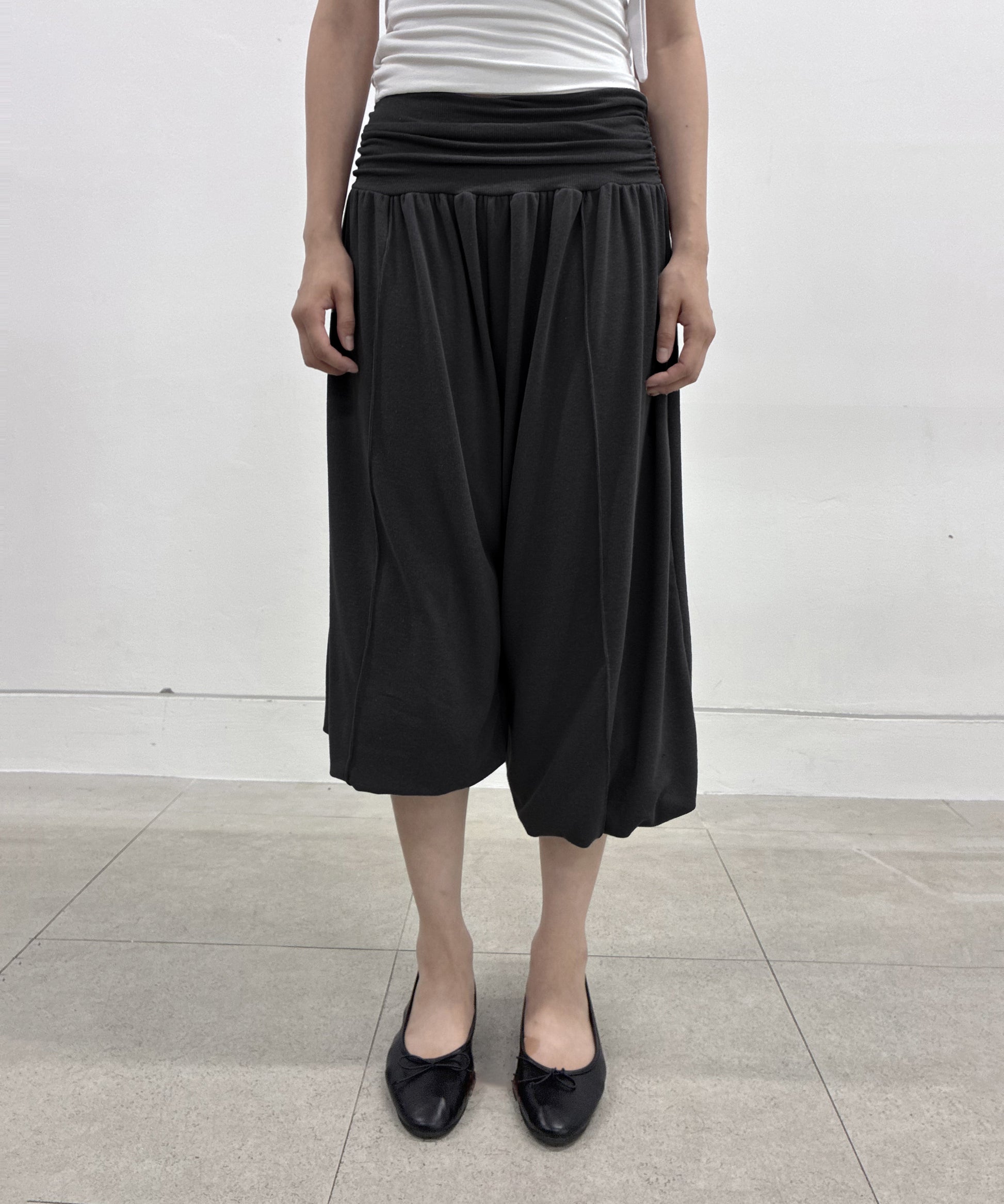 Wide Capri Pants (Black)