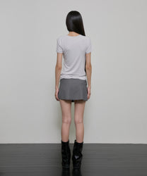 Asymmetrical Draped T-Shirt (Cloud White)