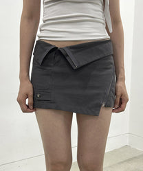 Asymmetrical Folded Skirt (Dark Gray)