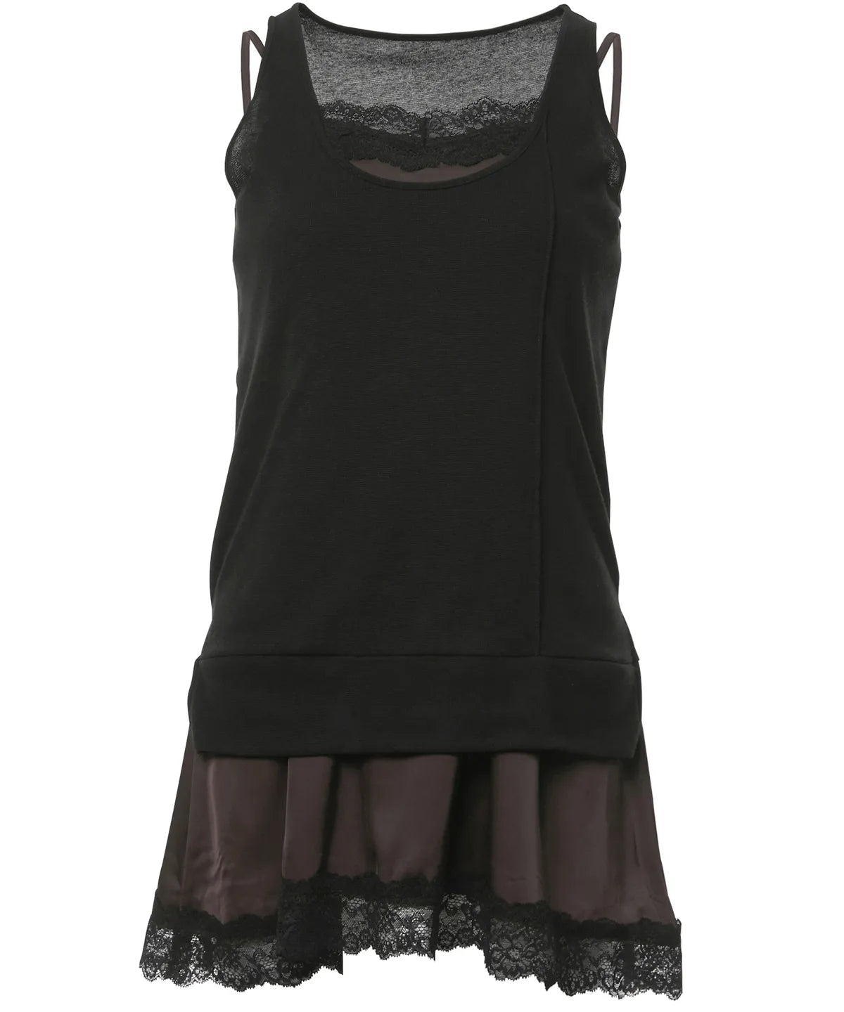 2 Layered Lace Dress (Black &amp; Brown)
