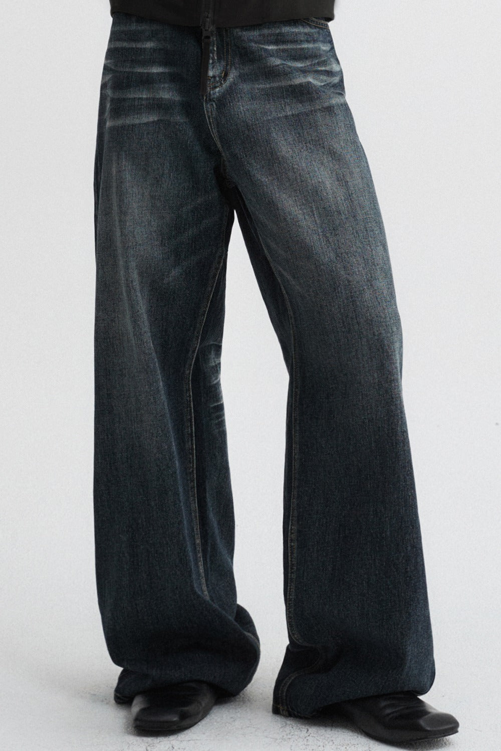 Legacy Wide Denim Pants (Dark Blue)