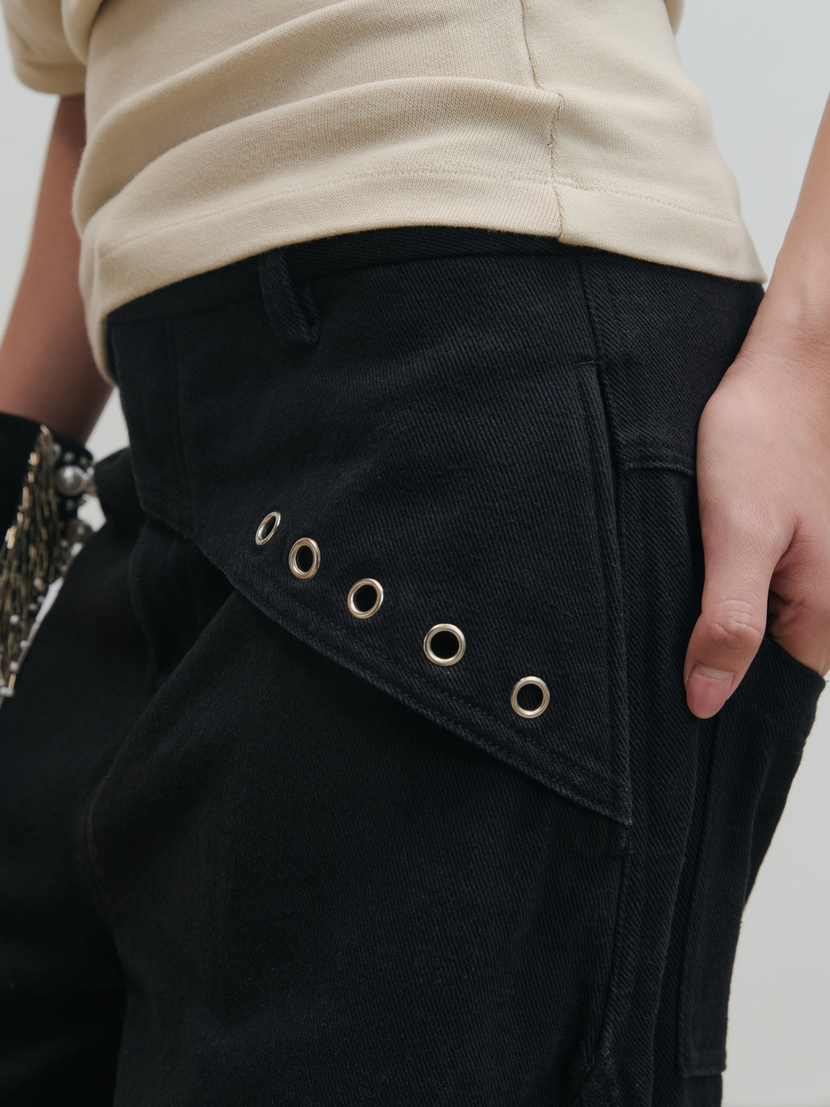 Paneled Pants Black