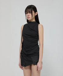 Draped Sleeveless Top