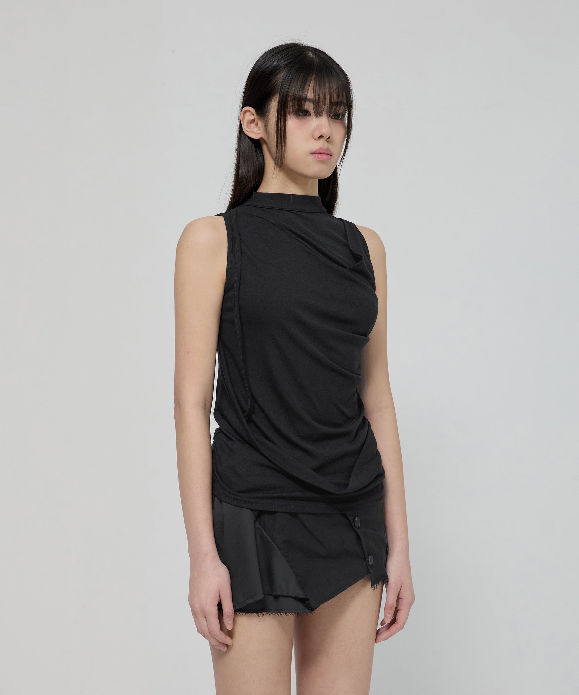 Draped Sleeveless Top