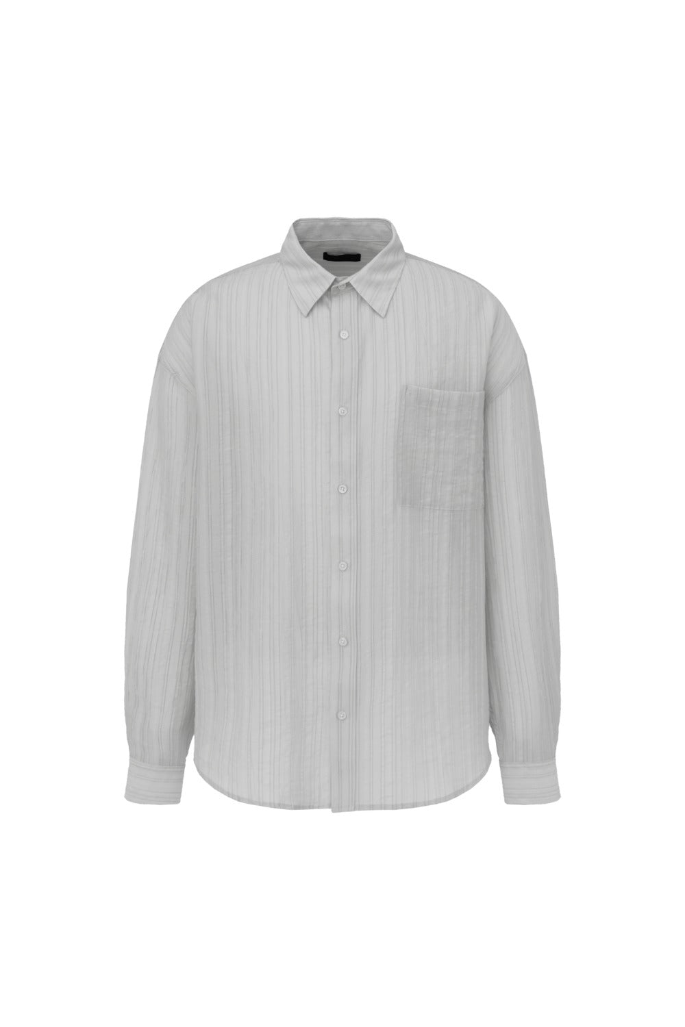 Summer Tencel Stripe Shirt Gray